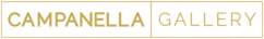 Logo da Campanella Gallery em dourado, representando arte fotográfica minimalista e luxo.